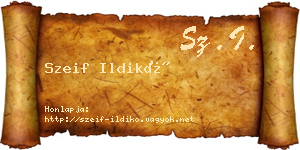 Szeif Ildikó névjegykártya